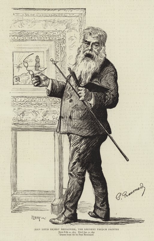 Jean Louis Ernest Meissonier, kuuluisa ranskalainen taidemaalari tekijältä Charles Paul Renouard