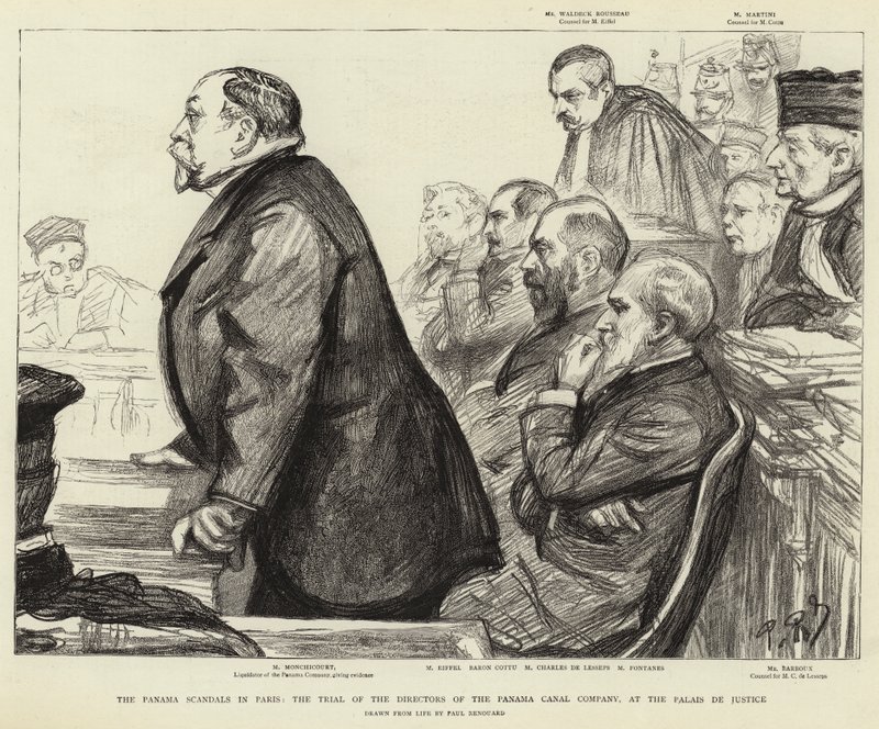 Panaman skandaalit Pariisissa, Panama Canal Companyn johtajien oikeudenkäynti Palais de Justicessa tekijältä Charles Paul Renouard