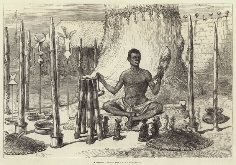 Dahomey Priest kehrää pyhää puuvillaa tekijältä Sir John Charles Robinson