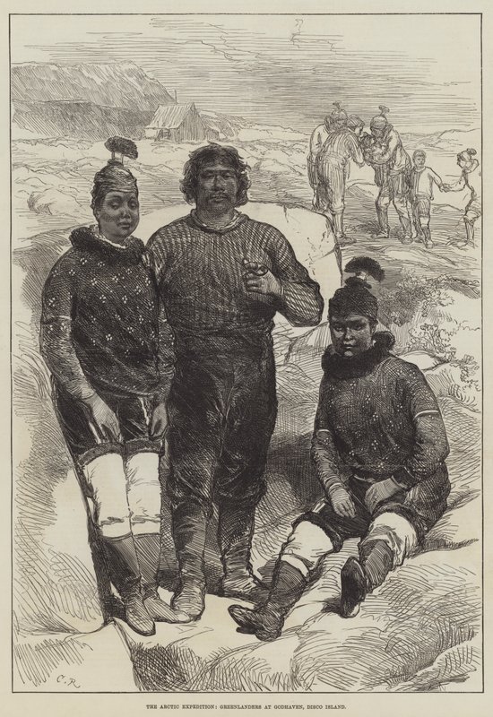 Arktinen retkikunta, grönlantilaiset Godhavenissa, Disco Island tekijältä Sir John Charles Robinson