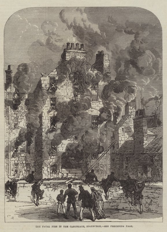Kohtalokas tulipalo Canongatessa, Edinburghissa tekijältä Sir John Charles Robinson