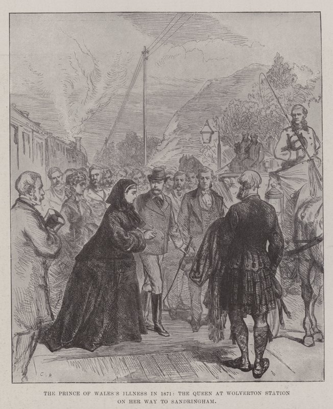Walesin prinssin sairaus vuonna 1871, kuningatar Wolvertonin asemalla matkalla Sandringhamiin tekijältä Sir John Charles Robinson