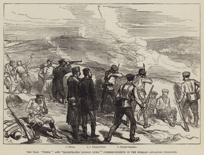 The War, Timesin ja Illustrated London Newsin kirjeenvaihtajat Venäjän edistyneissä haudoissa tekijältä Sir John Charles Robinson