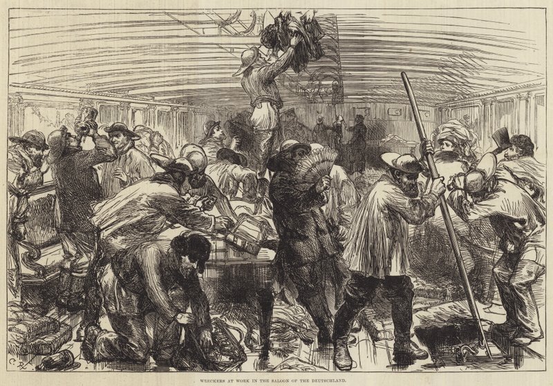 Wreckers at Work in Saloon of the Deutschland tekijältä Sir John Charles Robinson