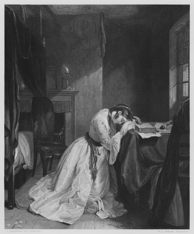 Clarissa Harlowe (kaiverrus) tekijältä Charles (after) Landseer