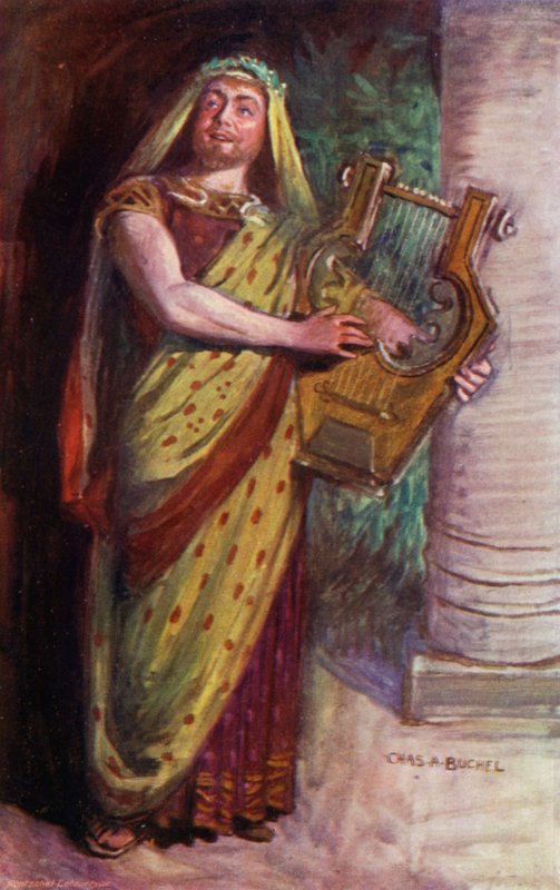 Phemius, Mr Courtice Pounds (väri litho) tekijältä Charles A. Buchel