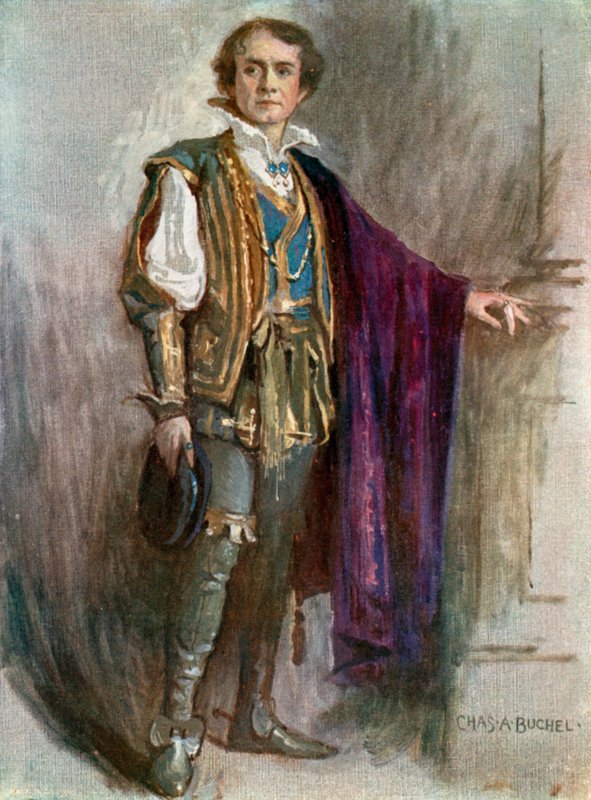 Kahdestoista yö: Orsino, herra Robert Taber (väri litho) tekijältä Charles A. Buchel