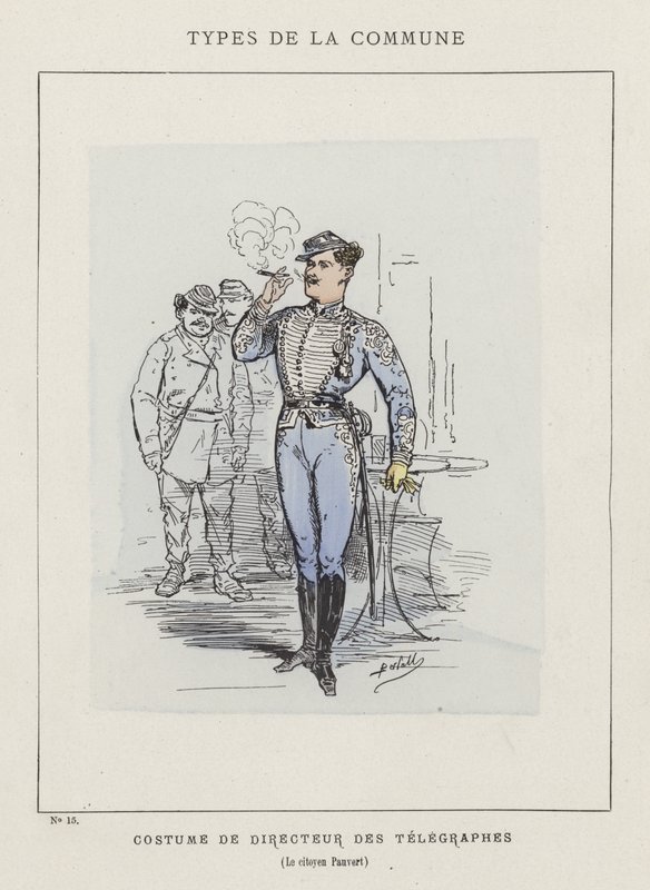Lennätinlaitoksen johtajan, kansalainen Pauvertin, puku tekijältä Charles Albert d Arnoux Bertall