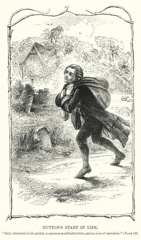 Huttonin elämän alku (kaiverrus) tekijältä Charles Altamont Doyle