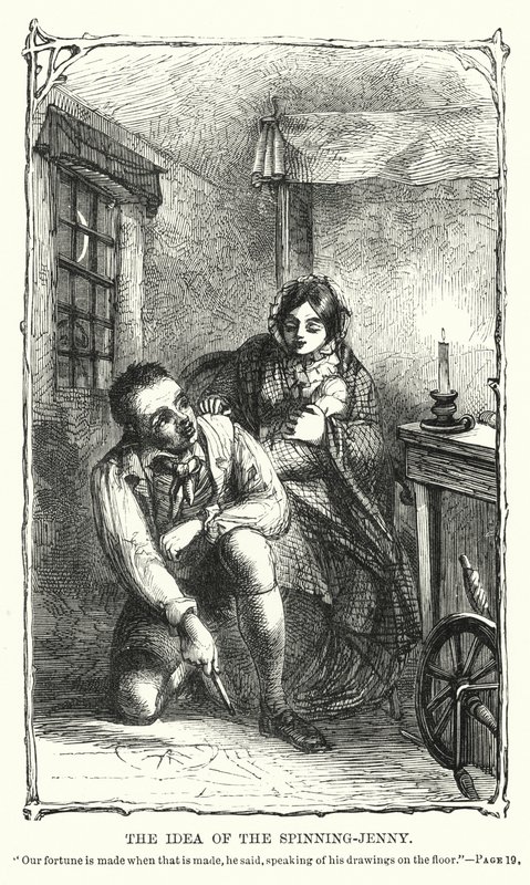 Idea spinning-jennystä (kaiverrus) tekijältä Charles Altamont Doyle