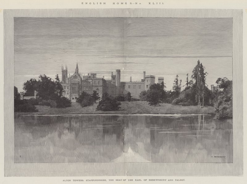 English Homes, Alton Towers, Staffordshire, Earl of Shrewsburyn ja Talbotin kotipaikka tekijältä Charles Auguste Loye