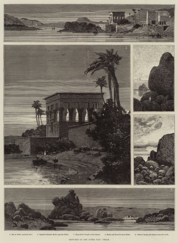Luonnoksia Ylä-Niilistä, Philae tekijältä Charles Auguste Loye