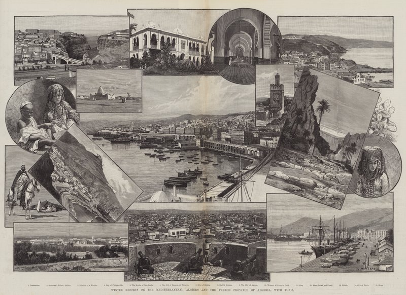 Talvilomakohteet Välimerellä, Alger ja Ranskan Algerian maakunta Tunisin kanssa tekijältä Charles Auguste Loye