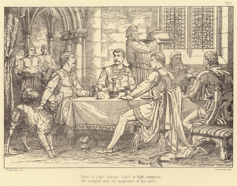 Kuvitus Laralle, Lord Byronin tarina (kaiverrus) tekijältä Charles Bell Birch