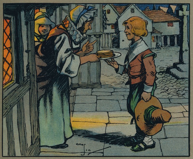 Ruskea leipä ja voita (väri litho) tekijältä Charles Crombie