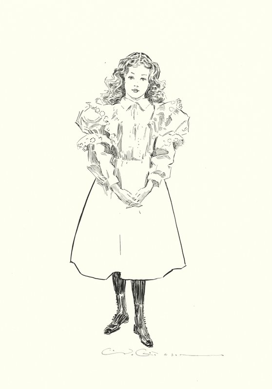 Pieni amerikkalainen tyttö (litografia) tekijältä Charles Dana Gibson