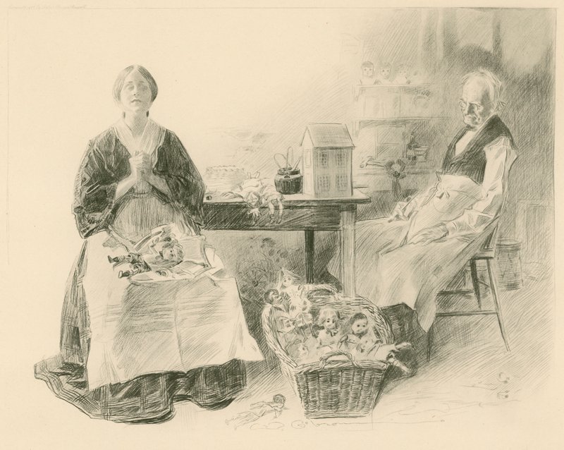 Caleb Plummer ja hänen tyttärensä tekijältä Charles Dana Gibson