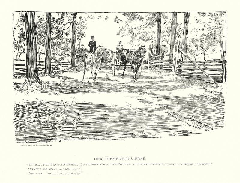 Hänen valtava pelkonsa (litografia) tekijältä Charles Dana Gibson