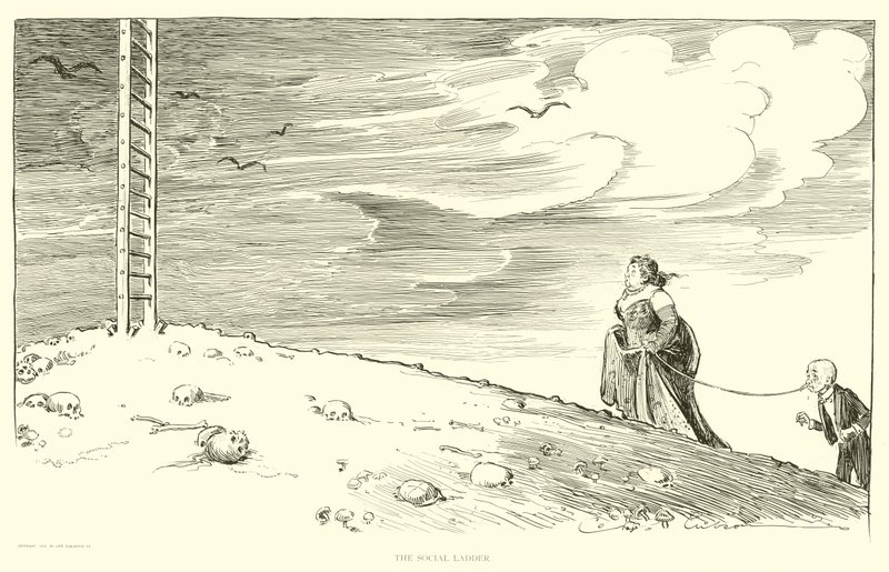 Kuvitus Social Ladderille tekijältä Charles Dana Gibson