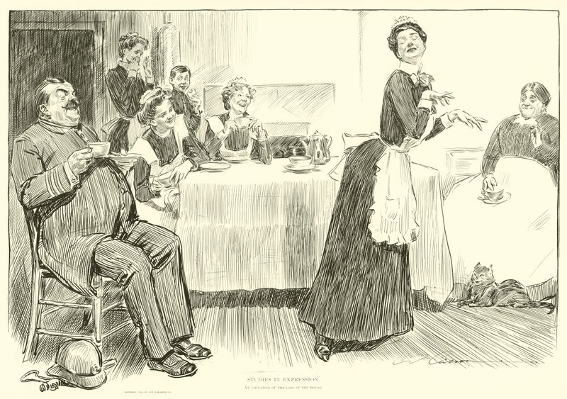 Kuvitus Social Ladderille tekijältä Charles Dana Gibson
