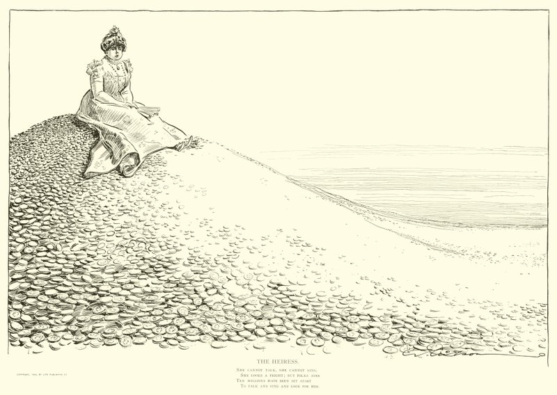 Kuvitus Social Ladderille tekijältä Charles Dana Gibson