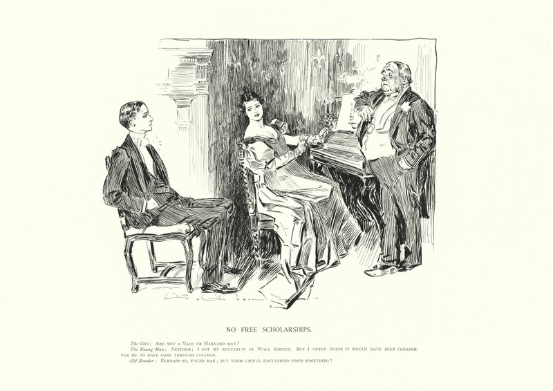 Ei ilmaisia apurahoja (litografia) tekijältä Charles Dana Gibson