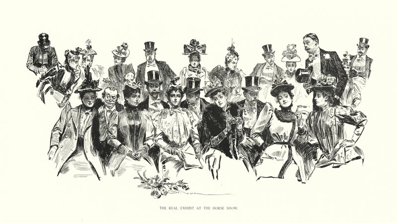 Todellinen näyttelyesine hevosnäyttelyssä (litografia) tekijältä Charles Dana Gibson