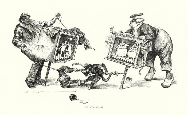 Kilpailevat oopperat (litografia) tekijältä Charles Dana Gibson