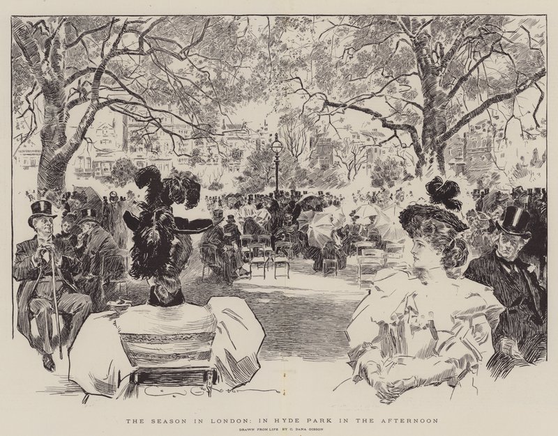 Kausi Lontoossa, Hyde Parkissa iltapäivällä tekijältä Charles Dana Gibson