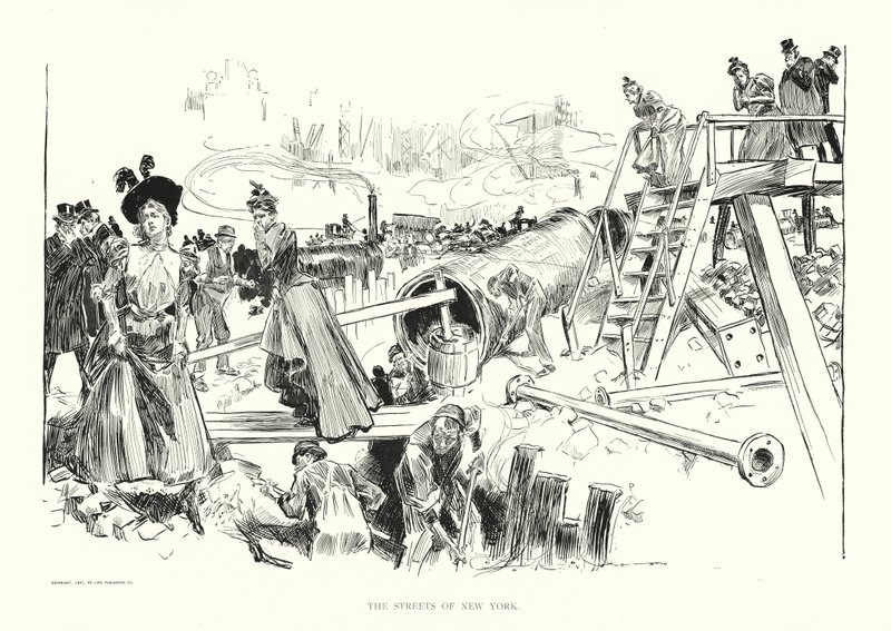 New Yorkin kadut (litografia) tekijältä Charles Dana Gibson