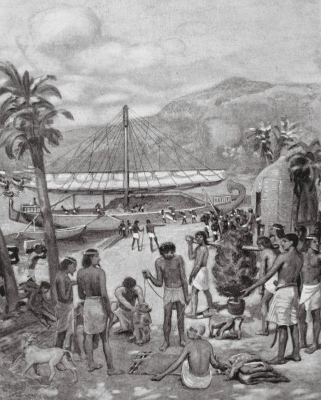 Varhainen kaupankäynti Egyptissä (litografia) tekijältä Charles Daniel Ward