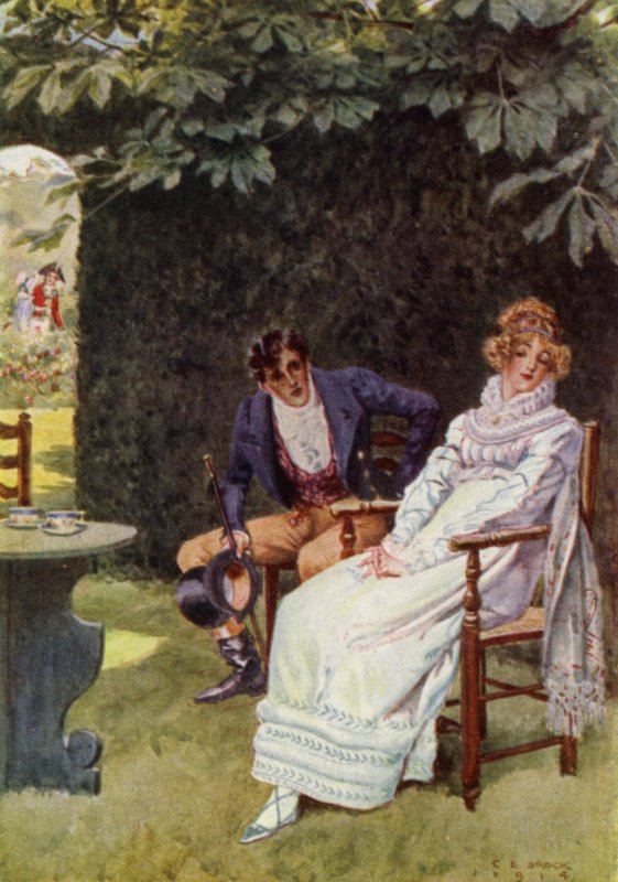 Kuvitus Jeffery Farnolin teokselle The Amateur Gentleman (värilitho) tekijältä Charles Edmund (after) Brock