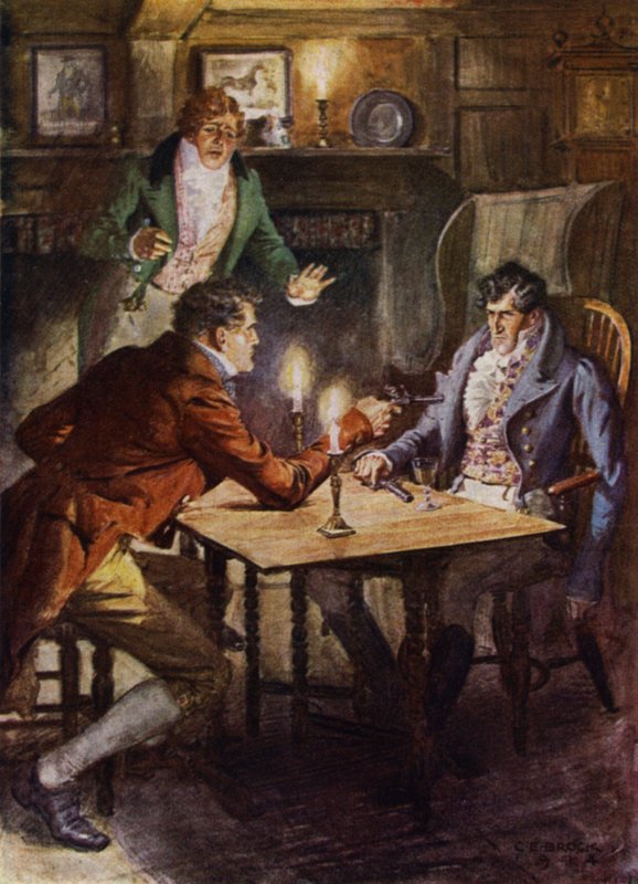 Kuvitus Jeffery Farnolin teokselle The Amateur Gentleman (värilitho) tekijältä Charles Edmund (after) Brock