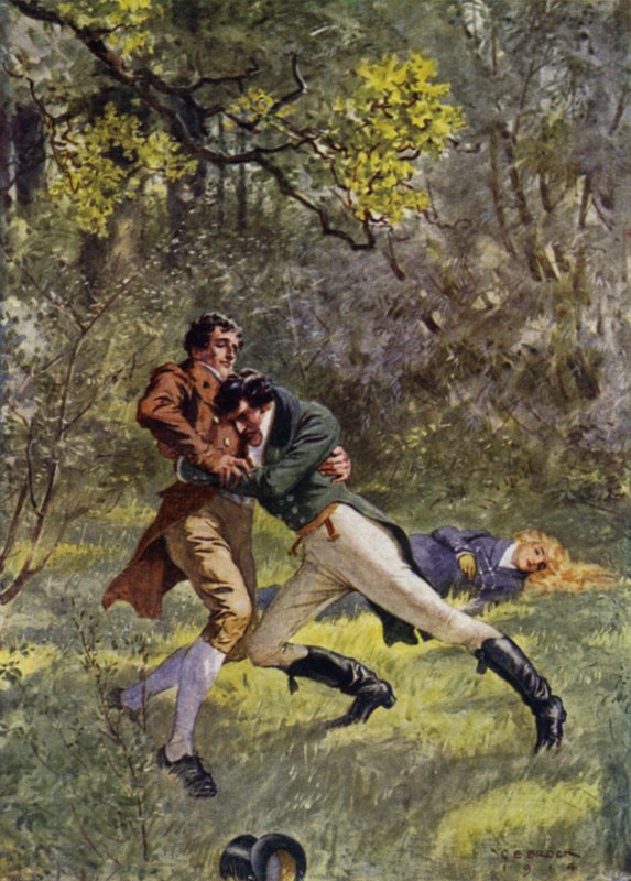Kuvitus Jeffery Farnolin teokselle The Amateur Gentleman (värilitho) tekijältä Charles Edmund (after) Brock