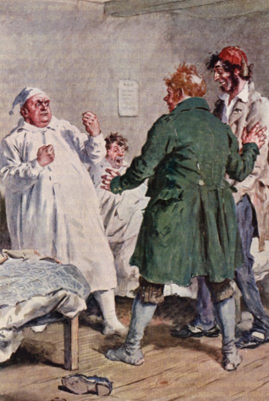 Charles Dickensin The Pickwick Papers -kirjan kuvitus (värilitografia). tekijältä Charles Edmund (after) Brock