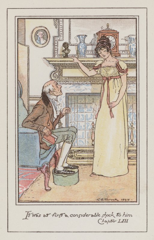 Kuvitus Emmalle, Jane Austen (värilitho) tekijältä Charles Edmund Brock