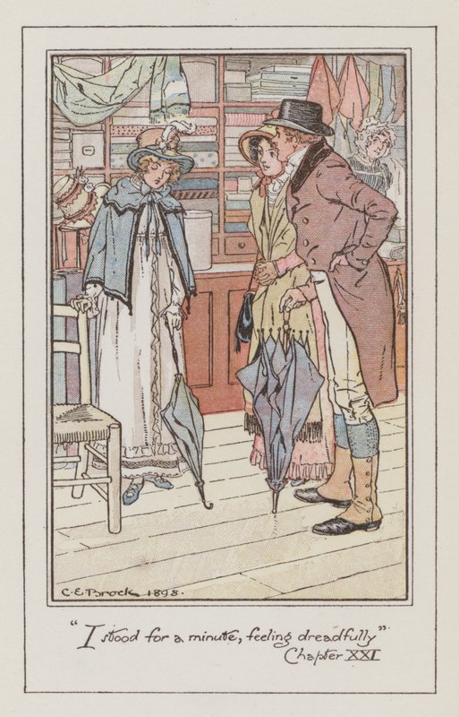 Kuvitus Emmalle, Jane Austen (värilitho) tekijältä Charles Edmund Brock
