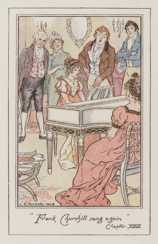 Kuvitus Emmalle, Jane Austen (värilitho) tekijältä Charles Edmund Brock