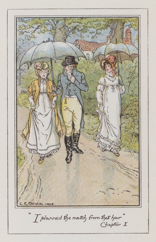 Kuvitus Emmalle, Jane Austen (värilitho) tekijältä Charles Edmund Brock