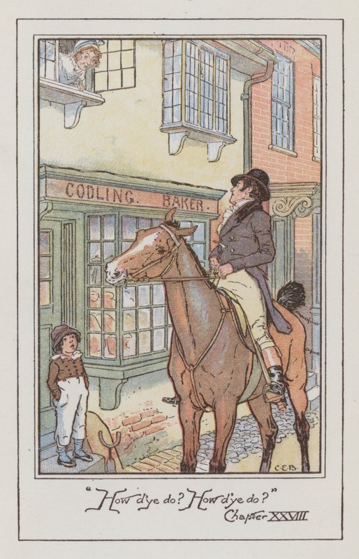Kuvitus Emmalle, Jane Austen (väri litho) tekijältä Charles Edmund Brock