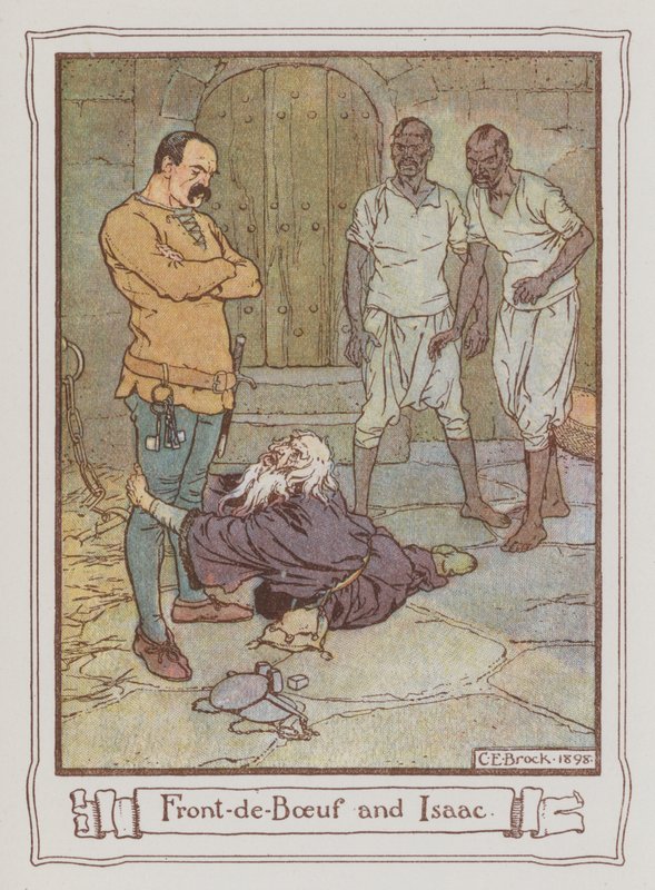 Sir Walter Scottin kuvitus Ivanhoelle (värilitho) tekijältä Charles Edmund Brock