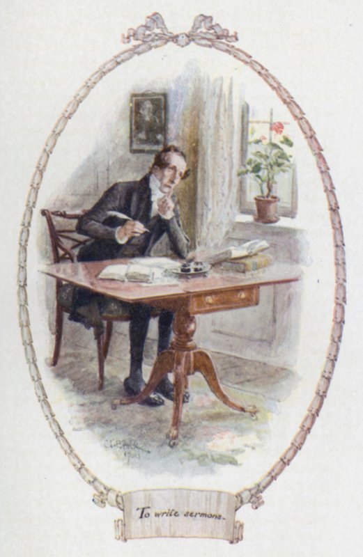 Kirjoittaa saarnoja (värilitho) tekijältä Charles Edmund Brock