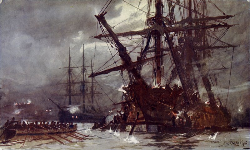 Leikkaaminen pois Hermionesta (Kosto), 1799 tekijältä Charles Edward Dixon