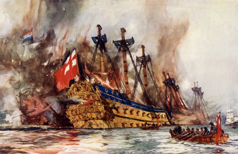 Lontoon palaminen hollantilaisten toimesta tekijältä Charles Edward Dixon