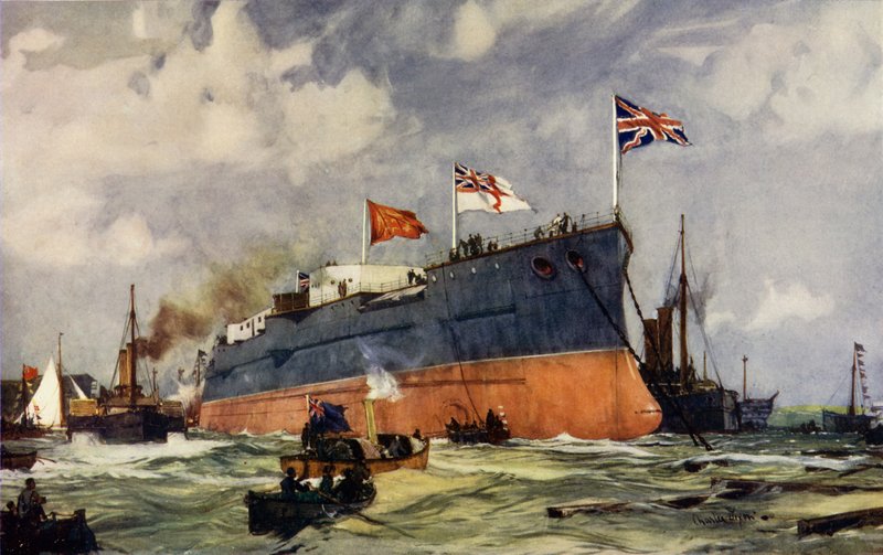 Lontoon lanseeraus Portsmouthissa tekijältä Charles Edward Dixon