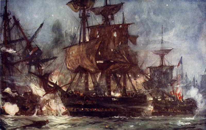 Majestic Niilin taistelussa, 1798 tekijältä Charles Edward Dixon