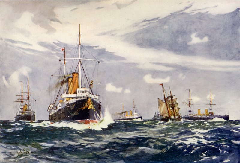 Höyrykoulutuslaivue, 1900 tekijältä Charles Edward Dixon