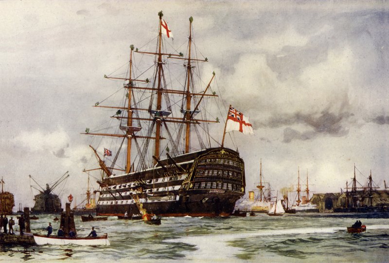 Voitto Portsmouthissa, tuli satamaan viime komission marraskuussa 1812 tekijältä Charles Edward Dixon