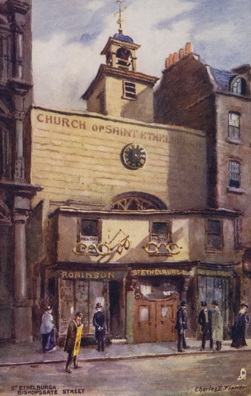 St Ethelburgan kirkko, Bishopsgate Street, Lontoo tekijältä Charles Edwin Flower