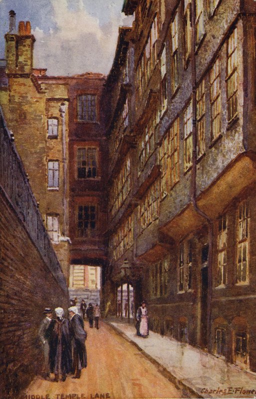 Middle Temple Lane, Lontoo tekijältä Charles Edwin Flower